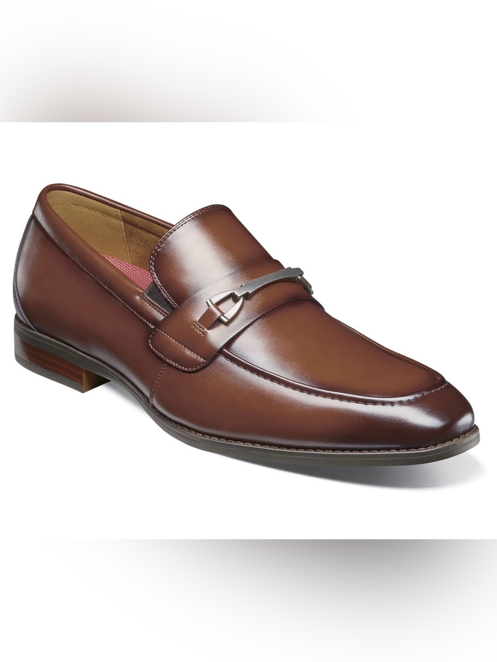 Stacy Adams Men's Chestnut Brown Leather Bit Loafers Size 9.5 Wide